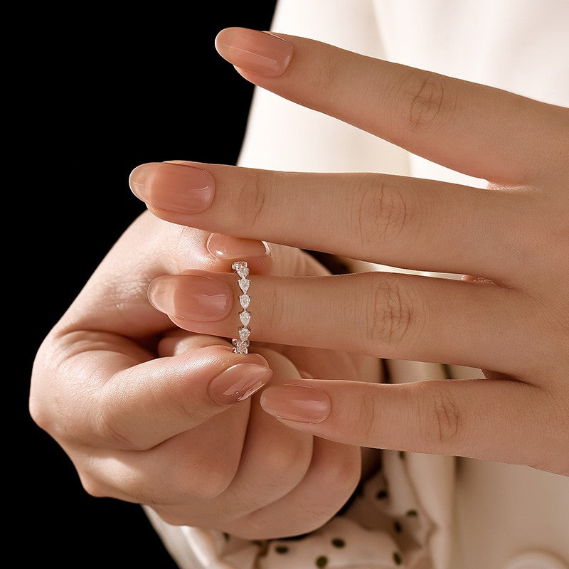Full Eternity Pear Cut White Gold Wedding Band