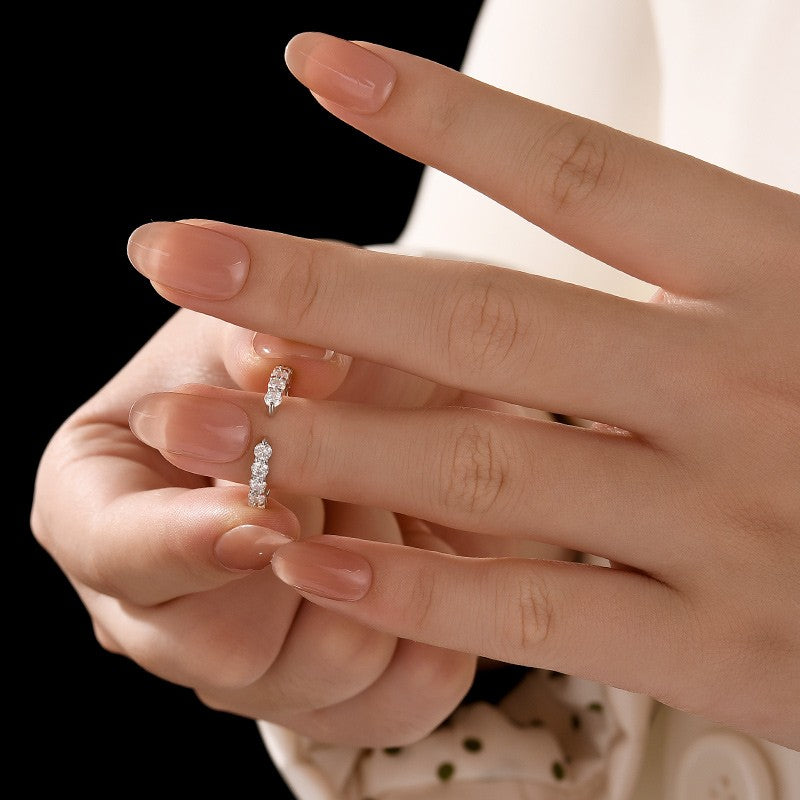 Open Round Cut White Gold Wedding Band