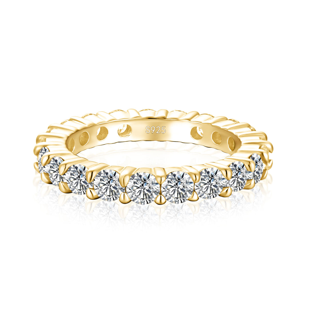 Rodiffy Moissanite 2.5 Ct Yellow Gold Round Cut Women's Wedding Band