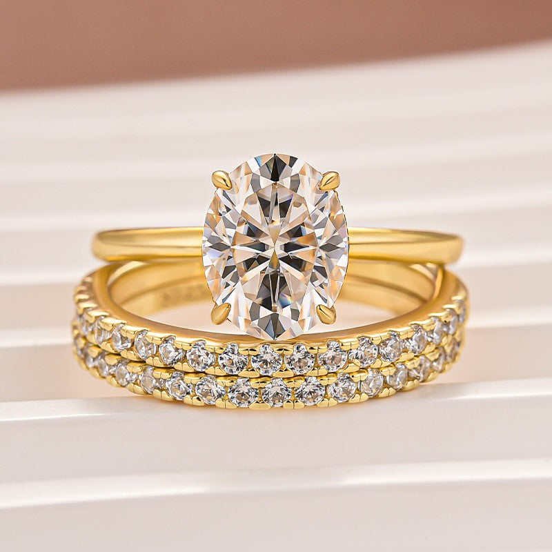 Rodiffy Moissanite 2.0 Ct Oval Cut Wedding Ring Set For Women