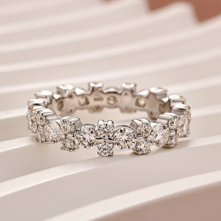 Moissanite 2.5 Ct Round Cut Full Wedding Band for Women