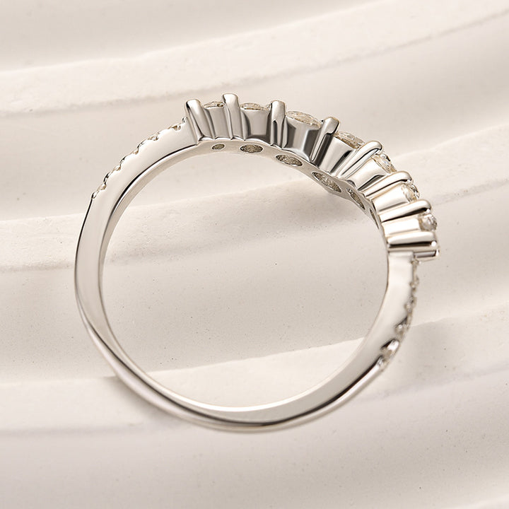 Rodiffy Moissanite Round Cut White Gold Anniversary Ring
