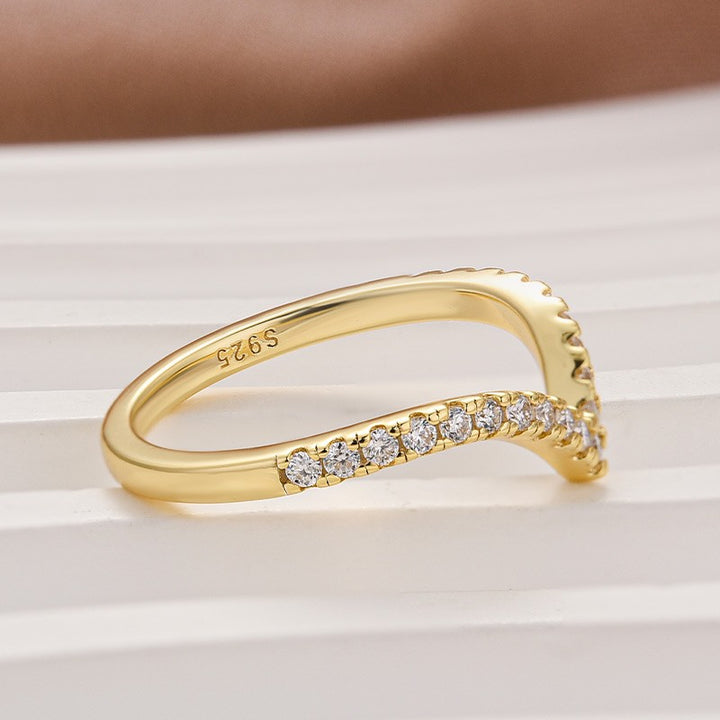 Moissanite Petite Pavé Curved Matching Wedding Ring