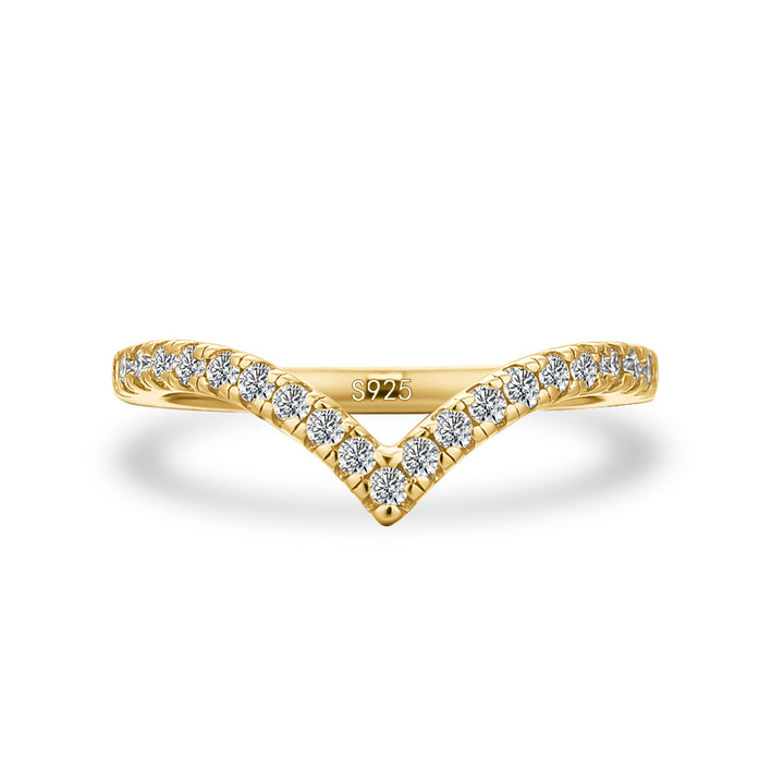 Moissanite Petite Pavé Curved Matching Wedding Ring