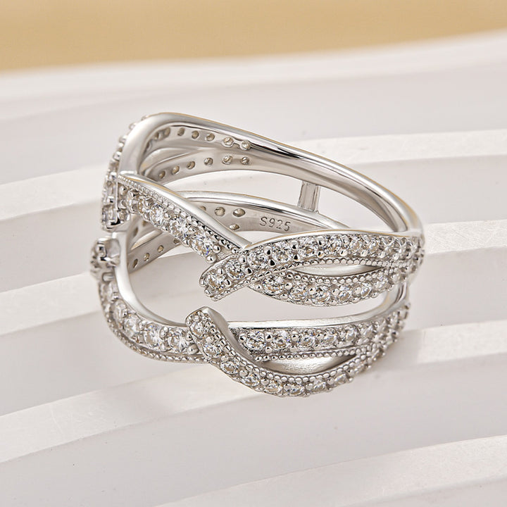 S925 Moissanite 1.0Ct Round Cut Jacket Wedding Band