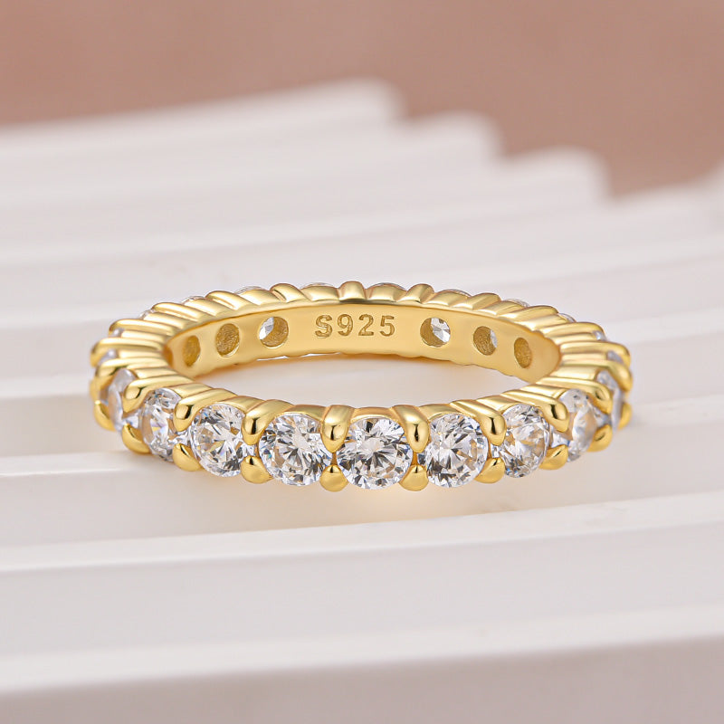 Rodiffy Moissanite 2.5 Ct Yellow Gold Round Cut Women's Wedding Band