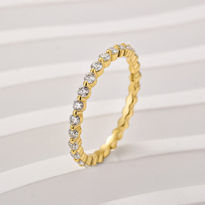 Rodiffy Moissanite Yellow Gold 1.0 Ct Round Cut Full Eternity Wedding Band