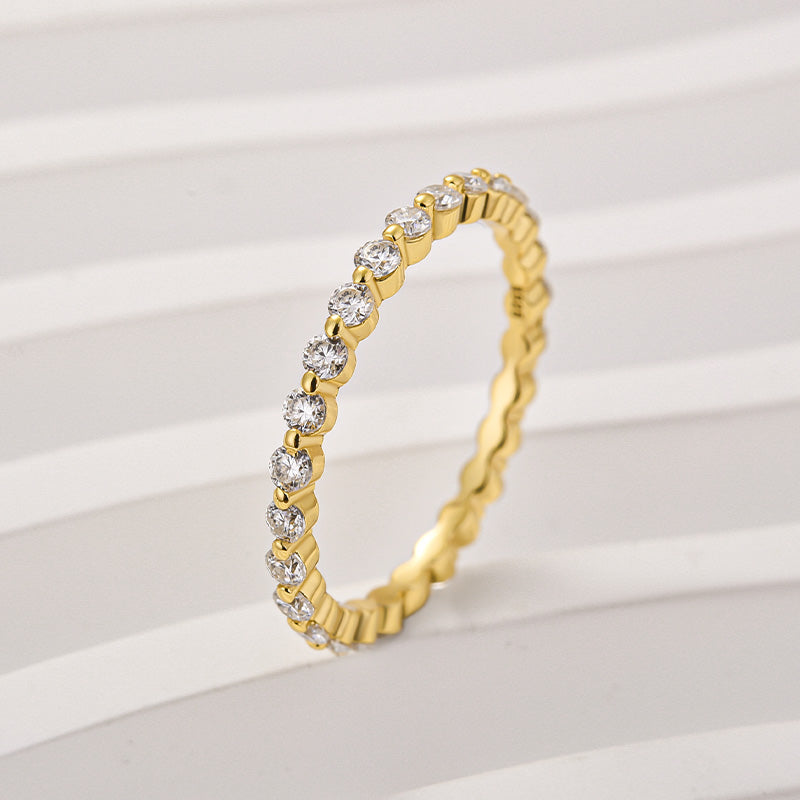 Rodiffy Moissanite 1.5 Ct Round Cut Yellow Gold  Anniversary Ring