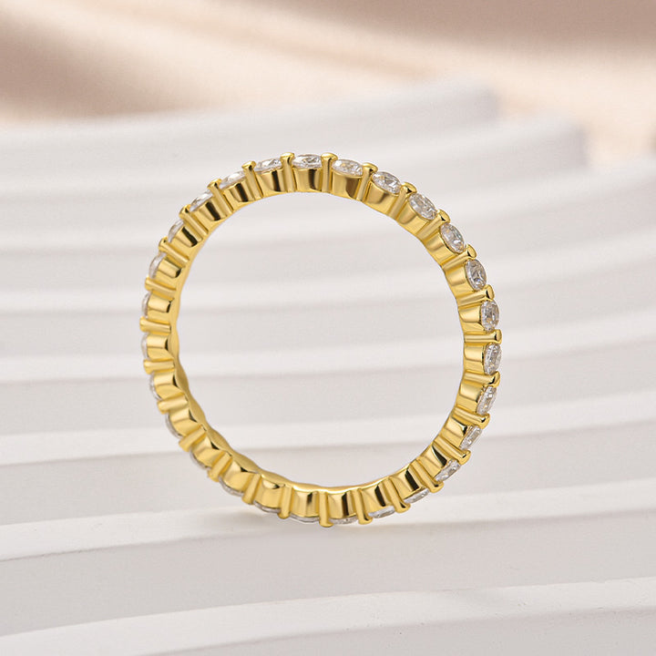 Rodiffy Moissanite Yellow Gold 1.0 Ct Round Cut Full Eternity Wedding Band