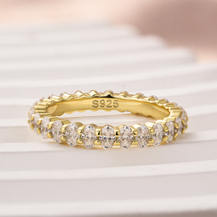 Rodiffy Moissanite 3.0 Ct Oval Cut Full Wedding Band for Women