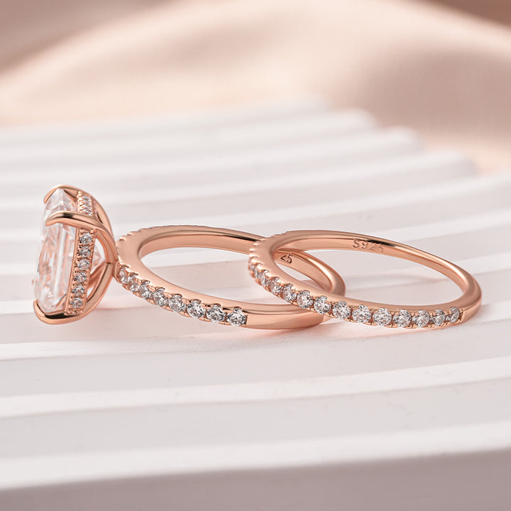 Rodiffy Moissanite 3.5 Ct Radiant Cut Rose Gold Wedding Ring For Women