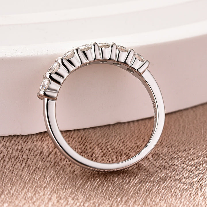Rodiffy Moissanite 0.7Ct Round Cut White Gold Women&