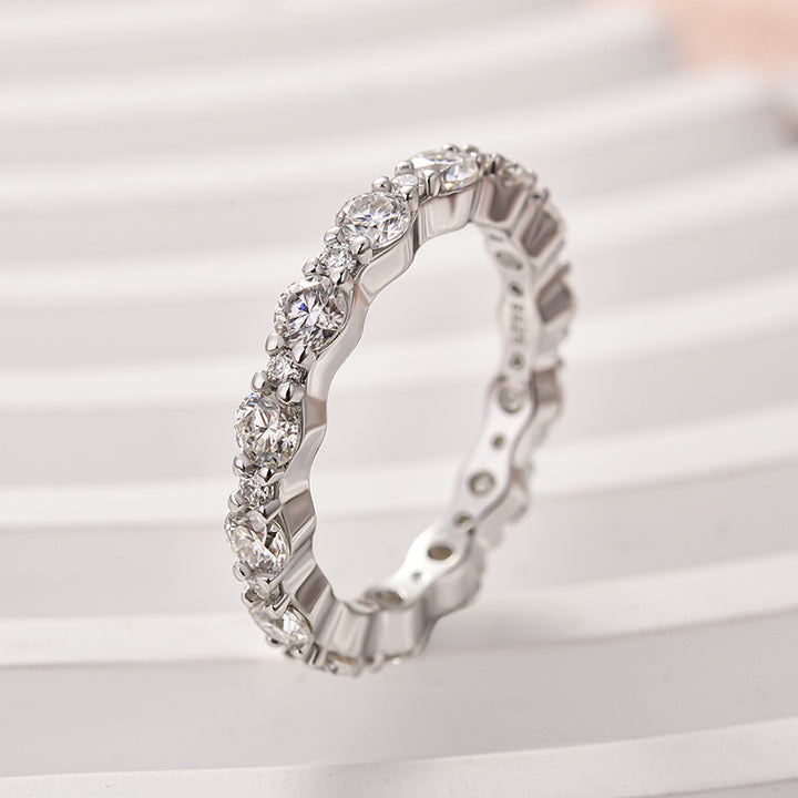 Rodiffy Moissanite 1.65 Ct Round Cut Full Wedding Band for Women