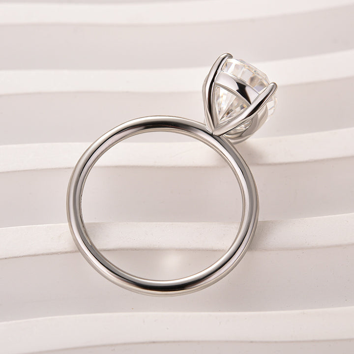 Rodiffy Moissanite S925 Solitaire 4.0Ct Pear Cut White Gold Engagement Ring For Women