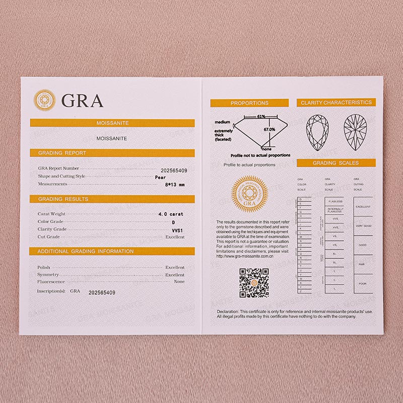 Moissanite 4.0 Ct Pear Cut Yellow Gold Engagement Ring For Women with Graduated Tiara Wedding Ring