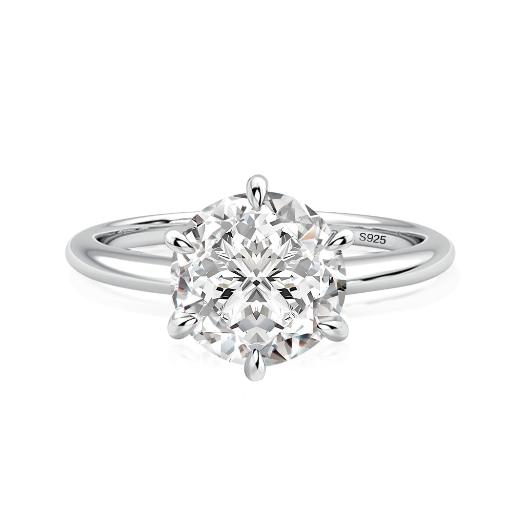 Rodiffy Moissanite 2.0 Ct ~ 4.0 Ct Round Cut 6 Prong Engagement Ring For Women