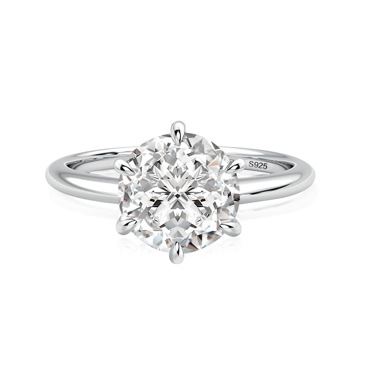 Rodiffy Moissanite 2.0 Ct ~ 4.0 Ct Round Cut 6 Prong Engagement Ring For Women