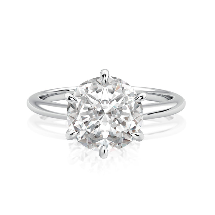 Rodiffy Moissanite 3.0 Ct Round Cut 6 Prong Engagement Ring For Women
