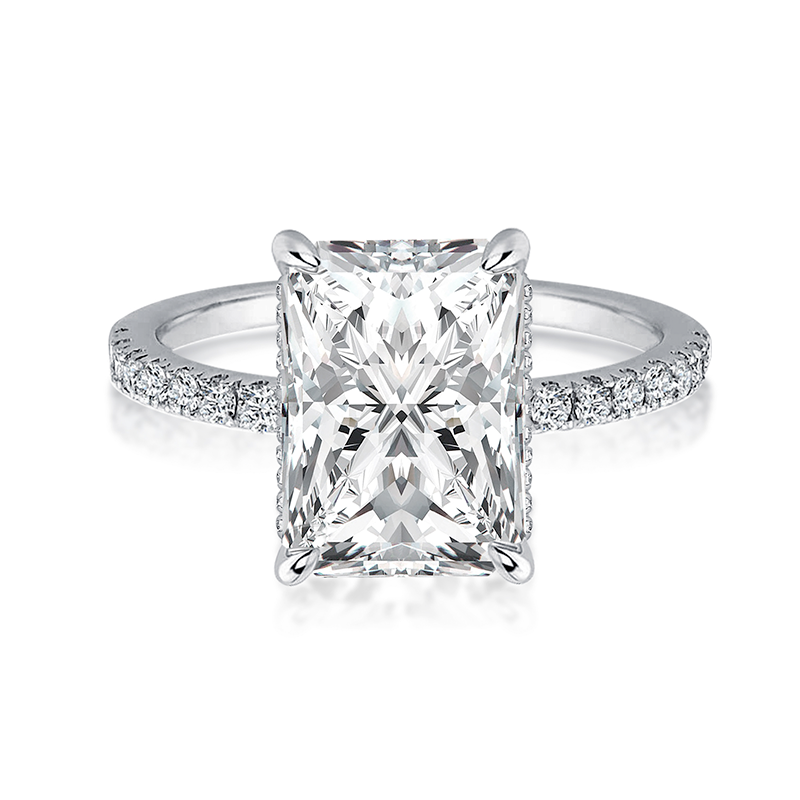 Rodiffy Moissanite 1.0 Ct~4.0 Ct Radiant Cut White Gold Engagement Ring For Women