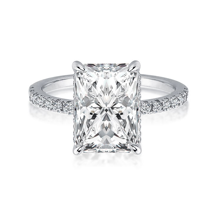 Rodiffy Moissanite 1.0 Ct~4.0 Ct Radiant Cut White Gold Engagement Ring For Women