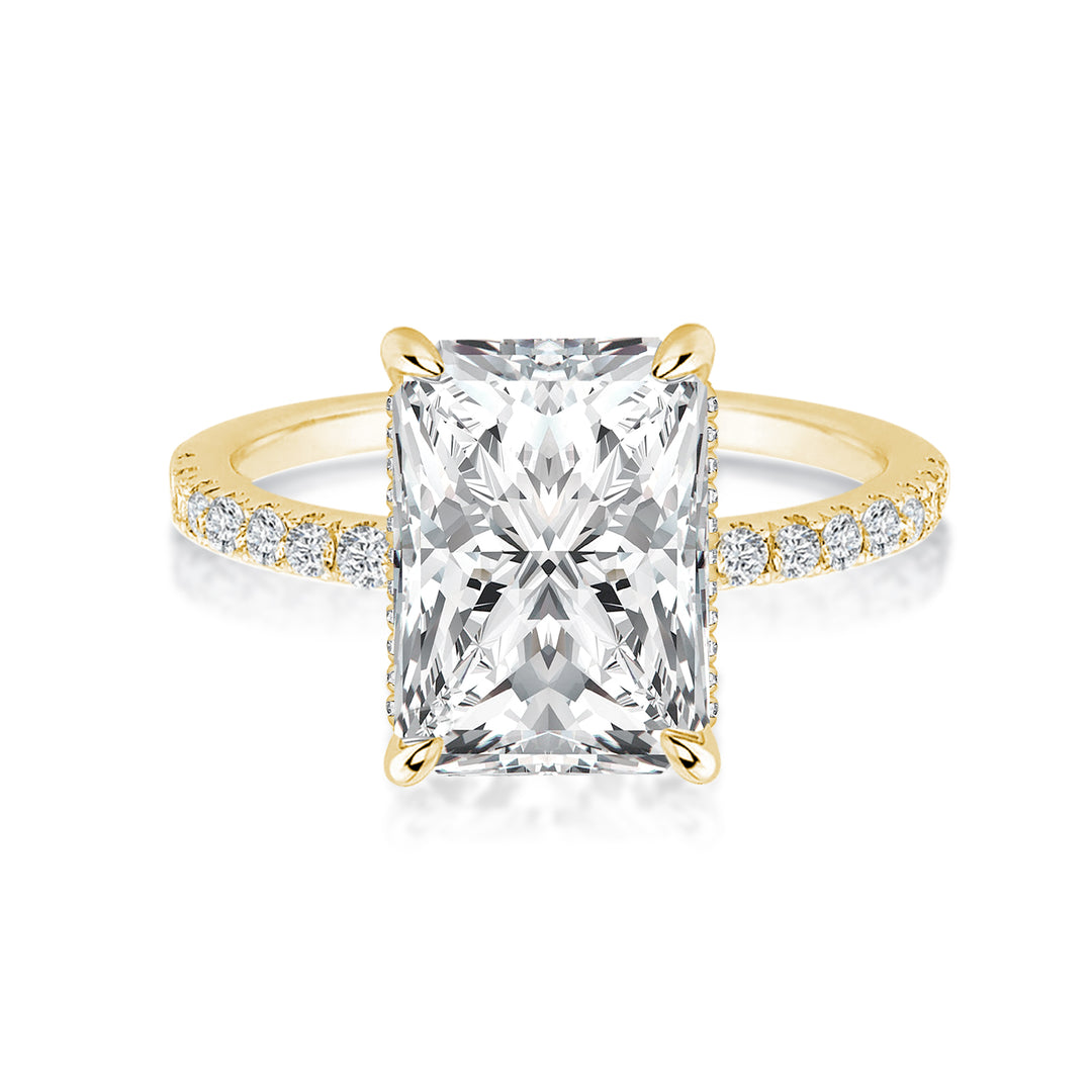 Rodiffy Moissanite 3.5 Ct Radiant Cut Yellow Gold Engagement Ring For Women