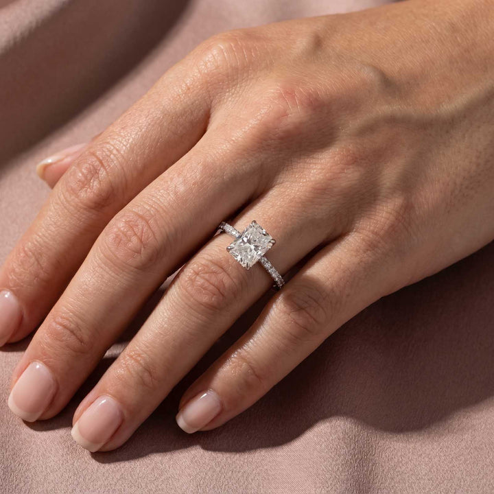 S925 Rodiffy Moissanite 2.0 Ct~4.0 Ct Radiant Cut Yellow Gold/White Gold Engagement Ring For Women