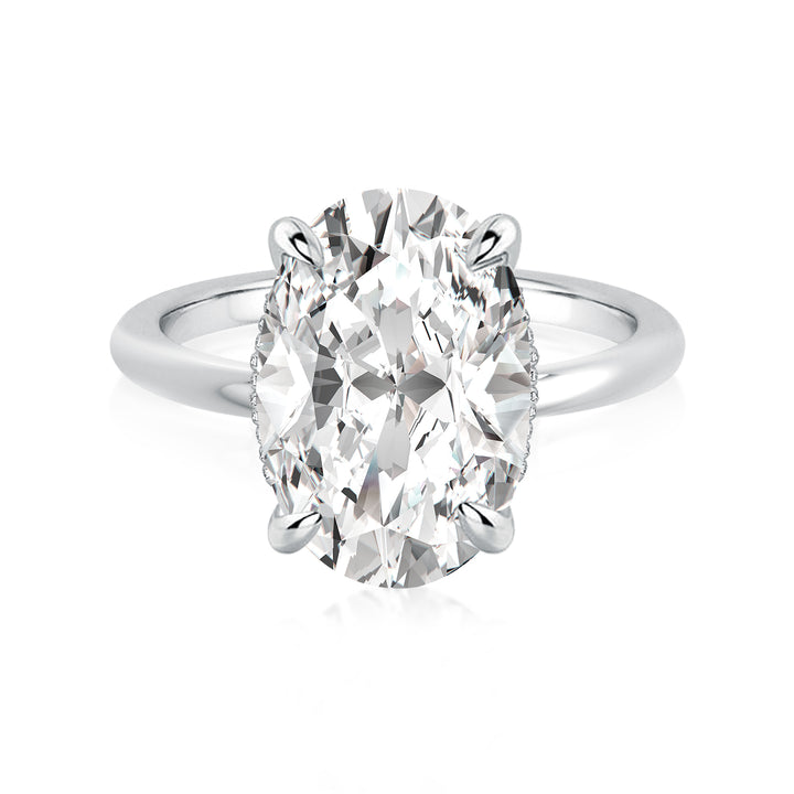 Moissanite Solitaire 5.50 Ct Oval Cut White Gold Promise Ring For Women