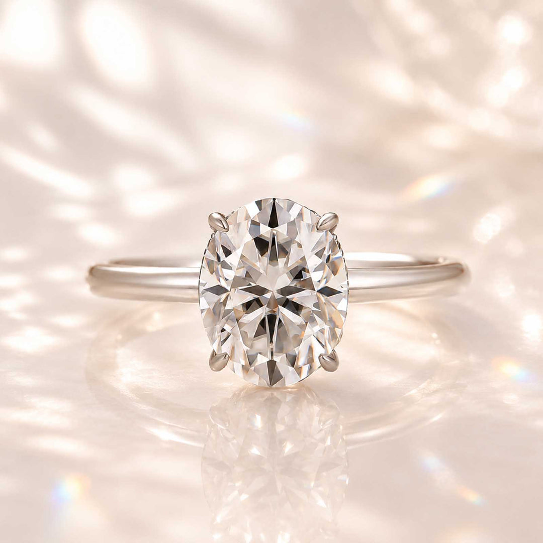Rodiffy Moissanite 2.0Ct~5.5Ct Oval Cut Promise Ring For Women