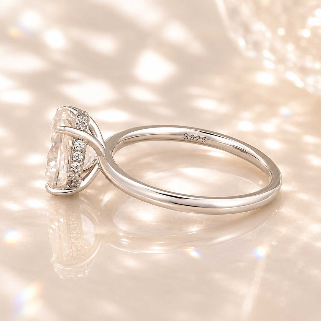 Rodiffy Moissanite 2.0Ct~5.5Ct Oval Cut Promise Ring For Women