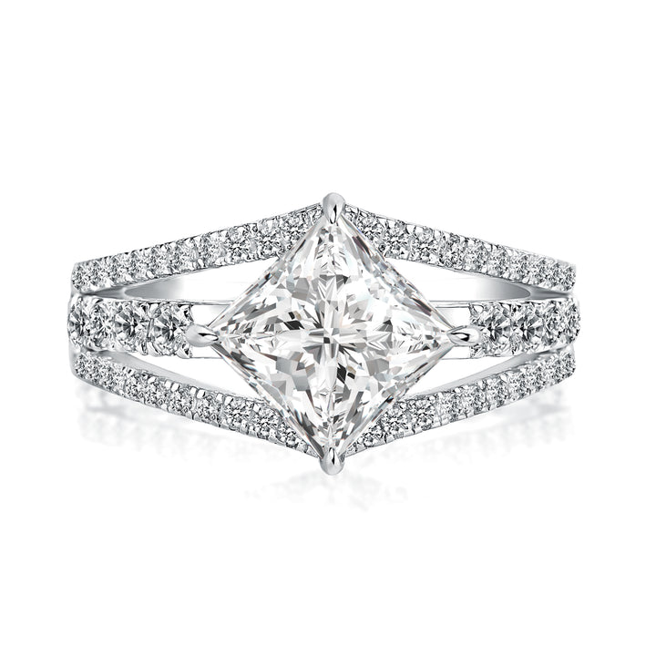 Rodiffy Moissanite 2.0 Ct Princess Cut Travel Ring