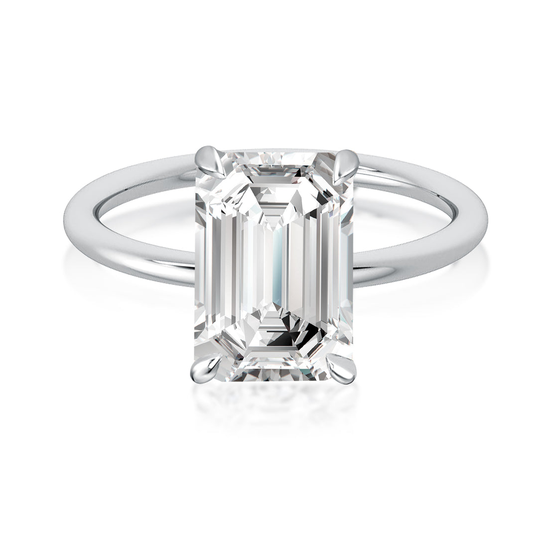 Rodiffy Moissanite 3.5 Ct Emerald Cut Solitaire Engagement Ring For Her