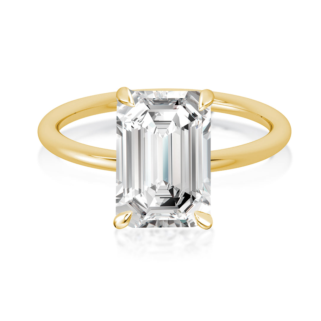 Rodiffy Moissanite 3.5 Ct Emerald Cut Solitaire Engagement Ring For Her