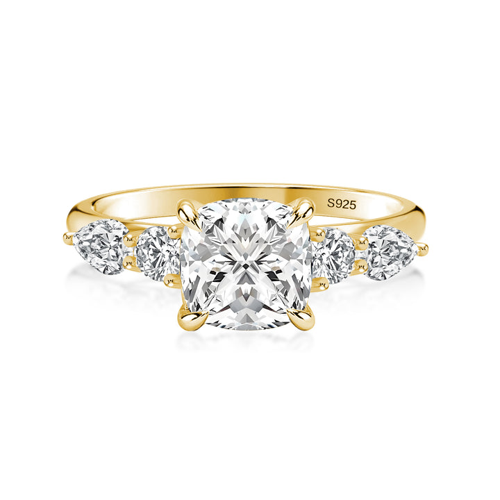 Rodiffy Moissanite 2.0 Ct Cushion Yellow Gold Bridal Ring