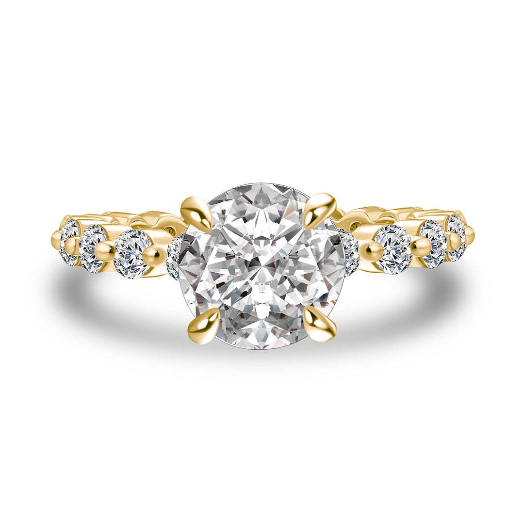 Rodiffy Moissanite 2.0 Ct Yellow Gold Promise Bridal Ring