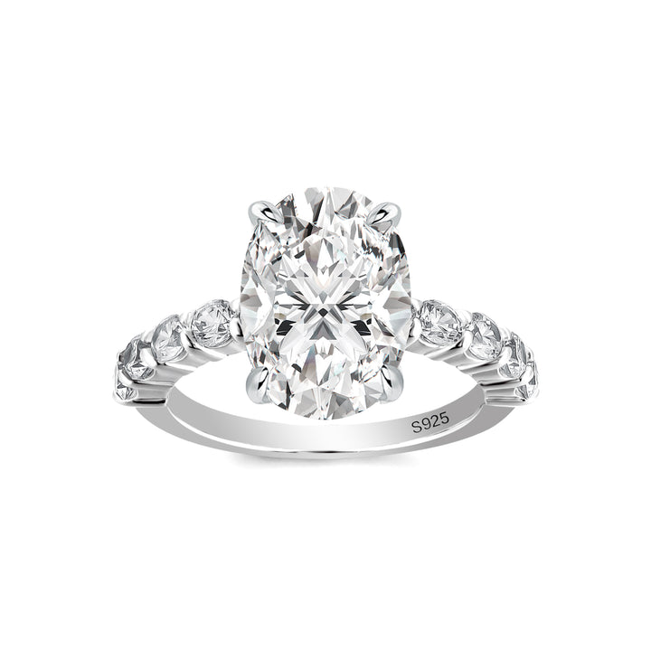 2.5 Ct/4.0Ct Oval Cut Hidden Halo White Gold Moissanite Diamond Engagement Ring