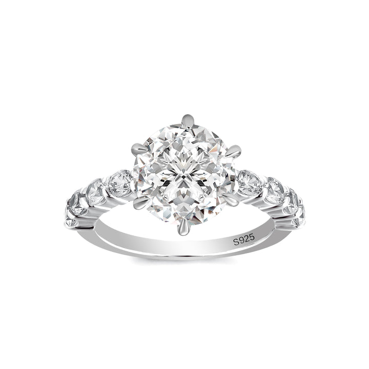 Moissanite 2.0 Ct 6 Prong Round Cut White Gold Engagement Ring