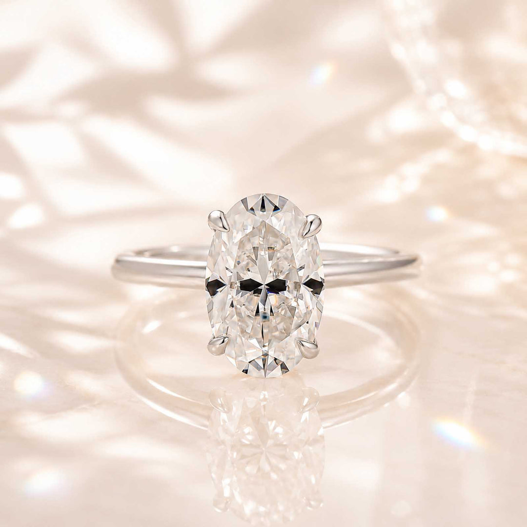 Rodiffy Moissanite 2.0Ct~5.5Ct Oval Cut Promise Ring For Women