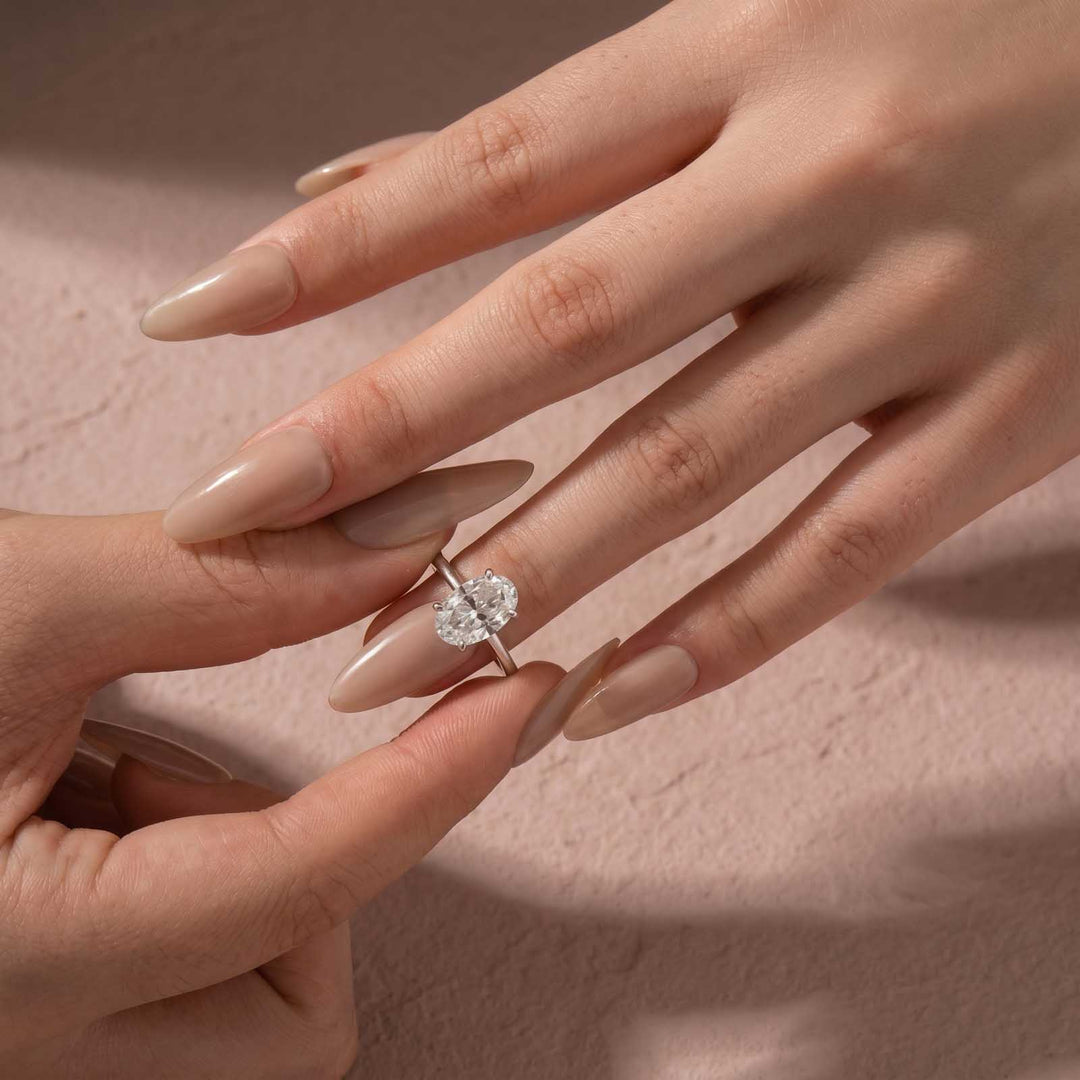 Rodiffy Moissanite 2.0Ct~5.5Ct Oval Cut Promise Ring For Women