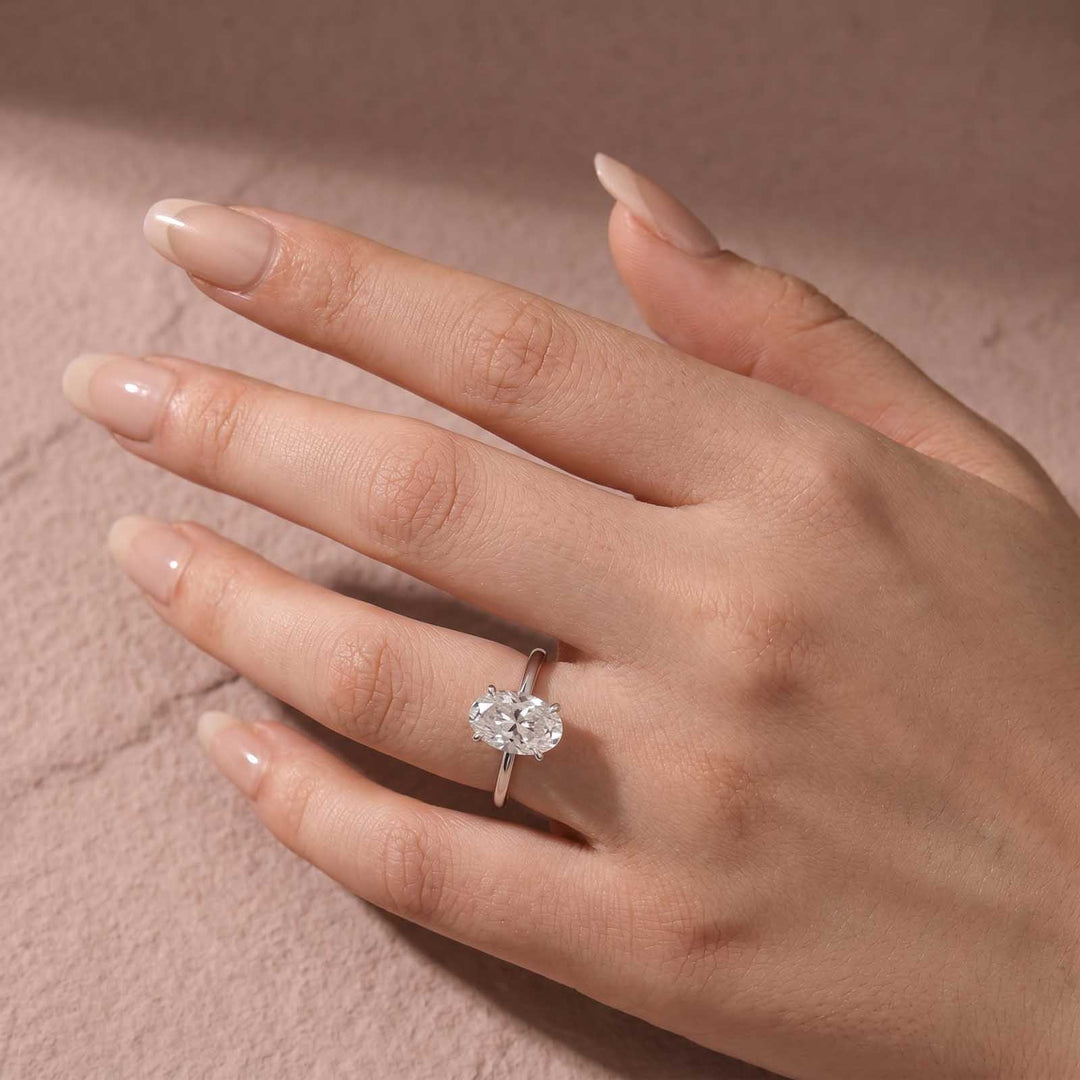 Rodiffy Moissanite 2.0Ct~5.5Ct Oval Cut Promise Ring For Women
