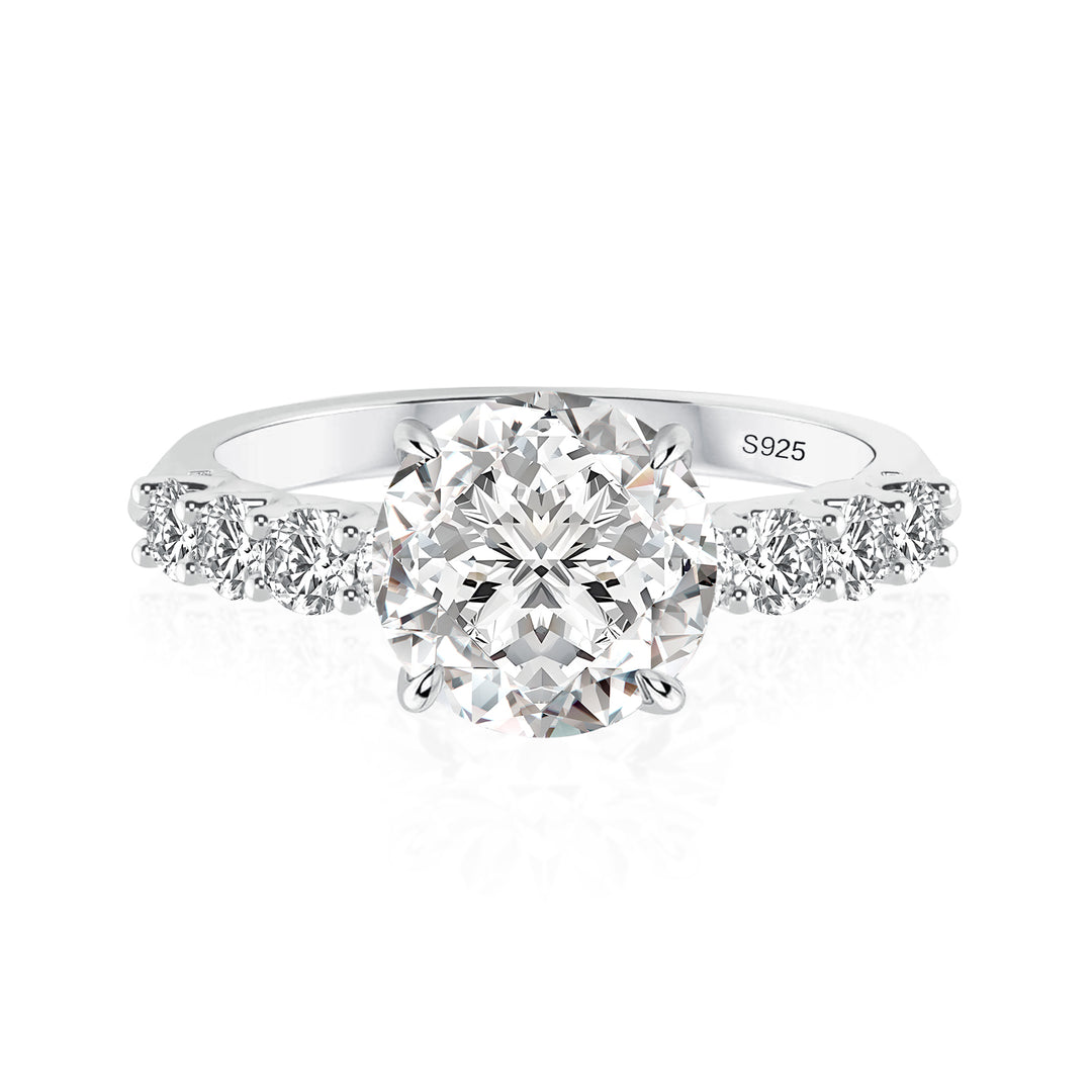Rodiffy Moissanite 2.0Ct Round White Gold Engagement Ring