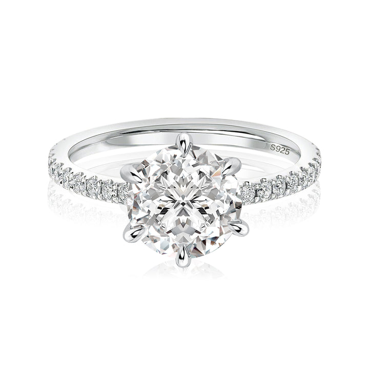 Rodiffy Moissanite 2.0Ct ～4.0Ct Round Cut 6 Prong Promise Rings