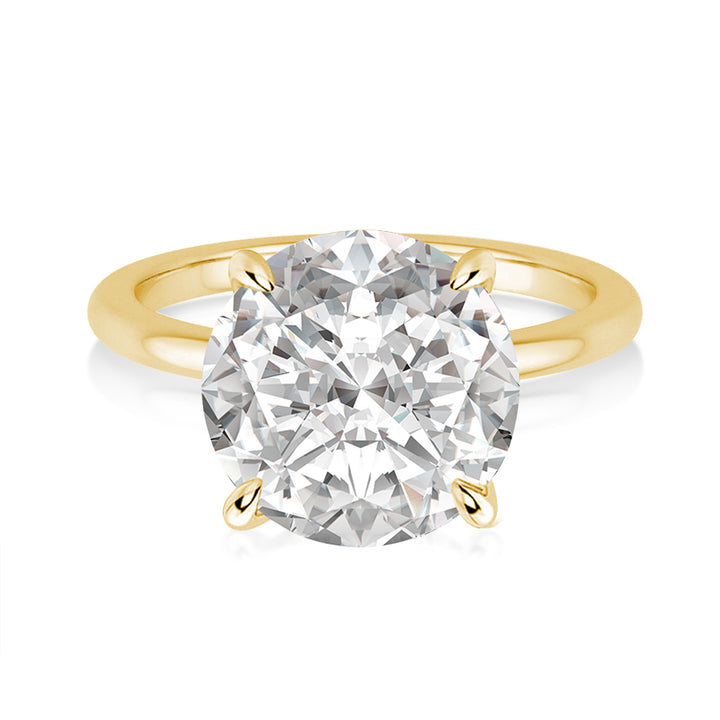 Moissanite 4.0 Ct Solitaire Round Cut Yellow Gold Promise Ring