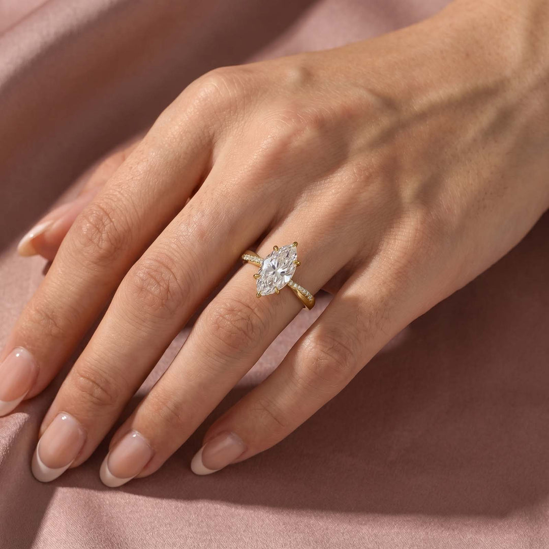 Moissanite 3.0Ct Marquise Cut Twist Promise Ring For Women