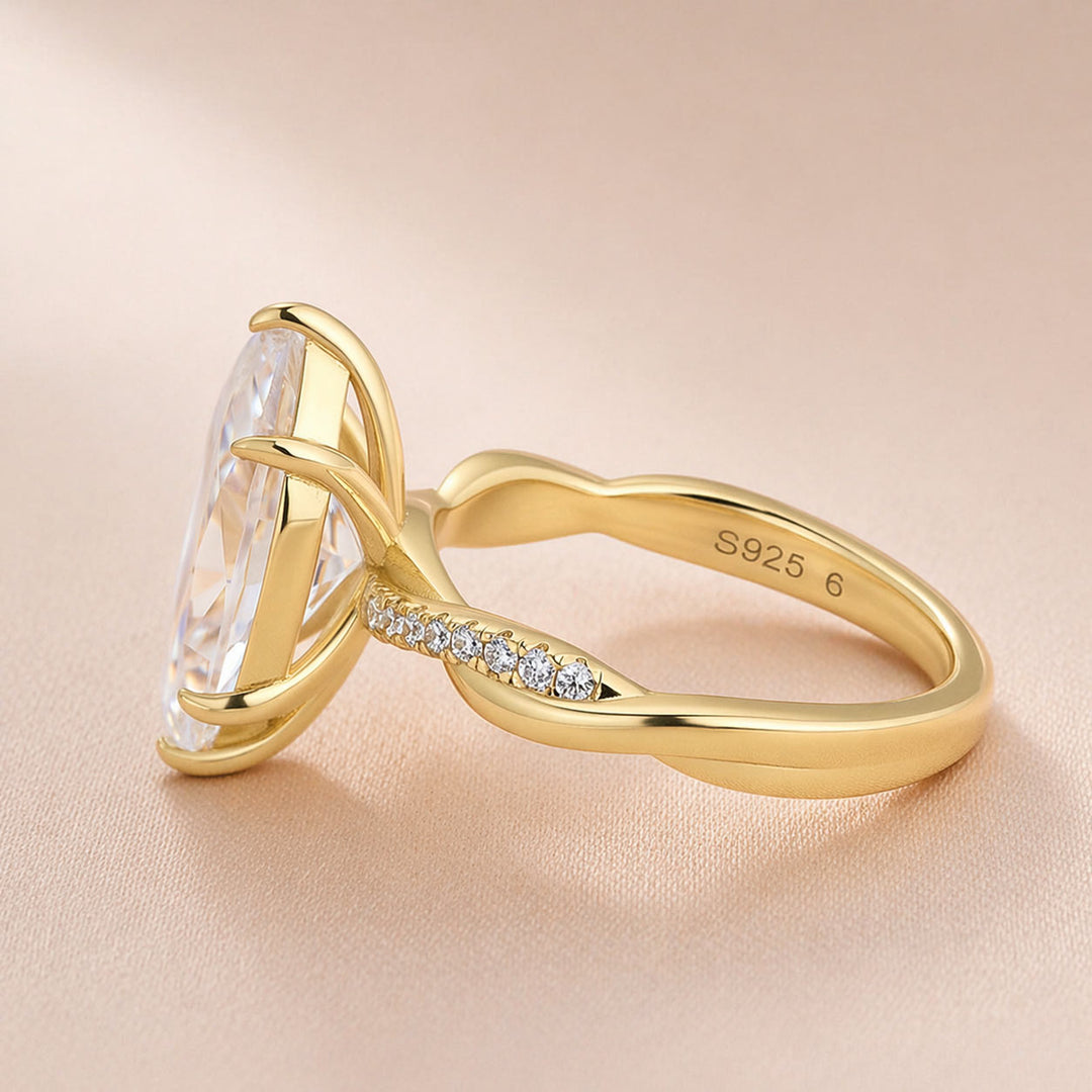 Moissanite 3.0Ct Marquise Cut Twist Promise Ring For Women