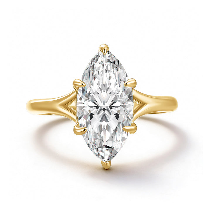 3.0Ct Split Shank Marquise Cut Moissanite Ring in S925 Sterling Silver