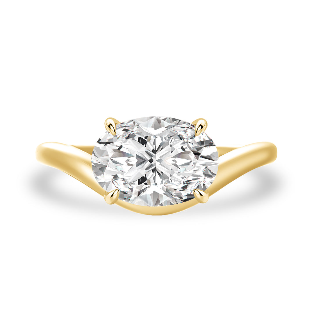 S925 Moissanite 2.5Ct Oval Cut Solitaire Ring 18K Gold Plated Promise Ring Everyday Wear Ring