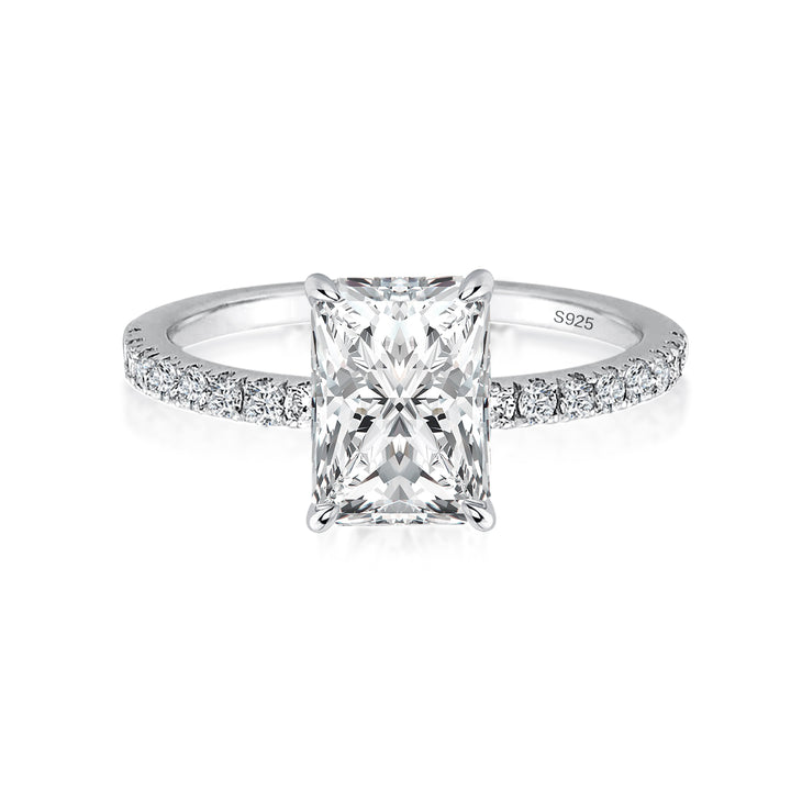 Rodiffy Moissanite 1.0Ct Radiant Cut White Gold Engagement Ring For Women