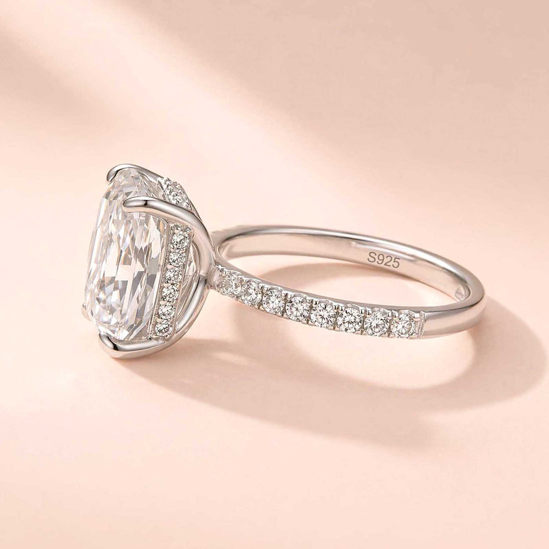 Rodiffy Moissanite 1.0 Ct~4.0 Ct Radiant Cut White Gold Engagement Ring For Women