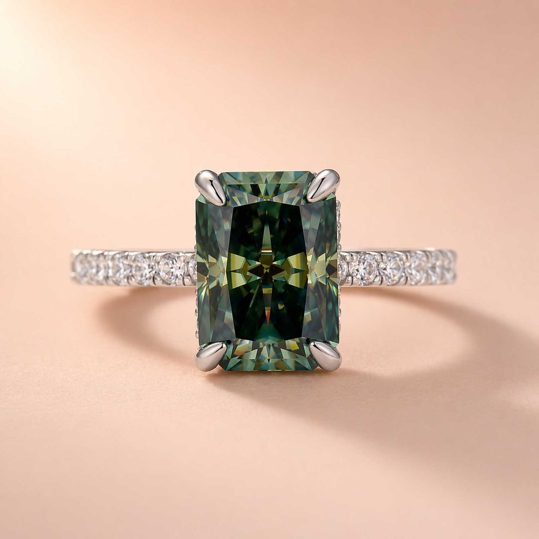 Rodiffy Moissanite 3.5 Ct Radiant Cut Yellow Gold & White Gold Engagement Ring For Women