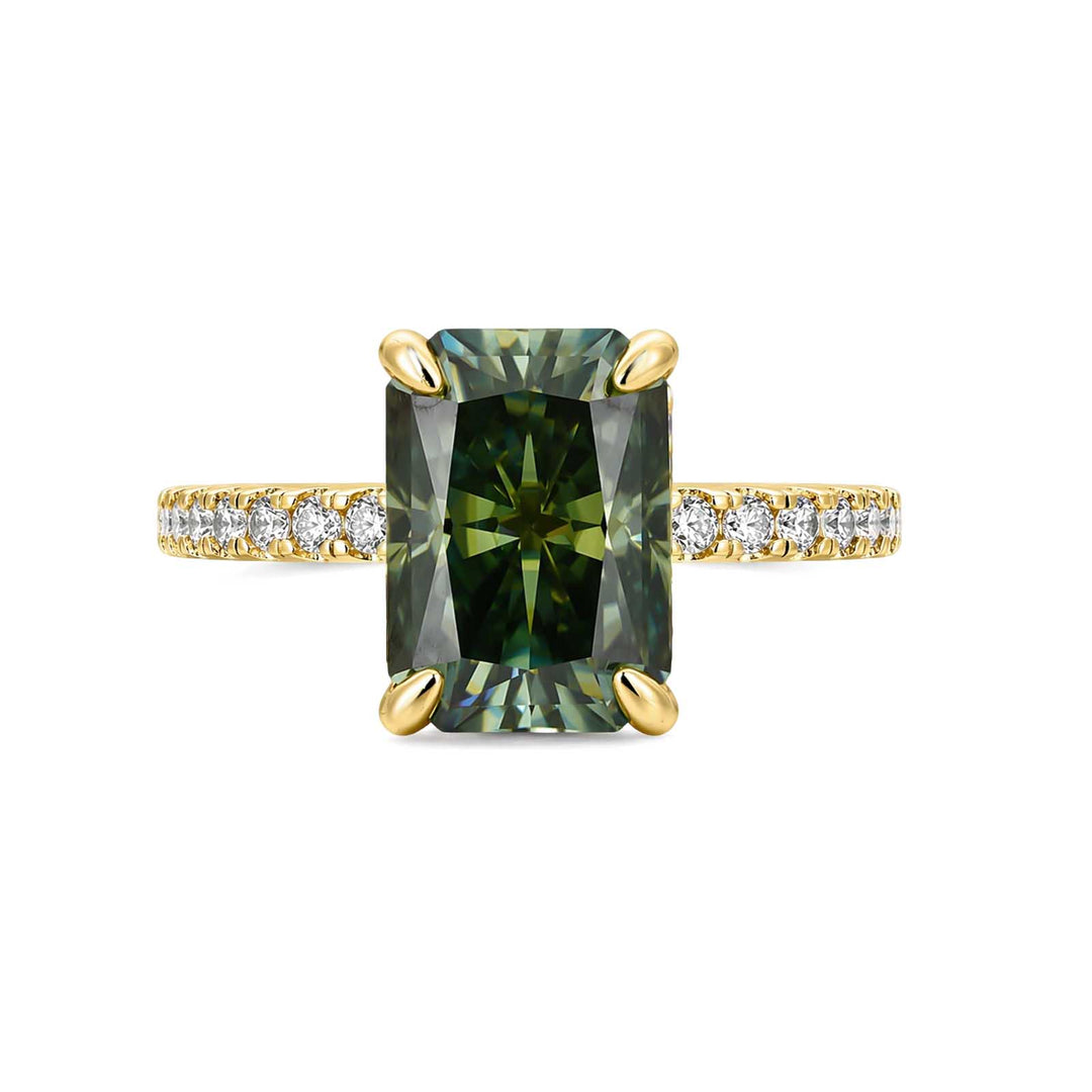 Rodiffy Moissanite 3.5 Ct Radiant Cut Yellow Gold & White Gold Engagement Ring For Women